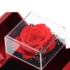 "To My Love"- Coffret cadeau collier avec fleur &eacute;ternelle rose rouge