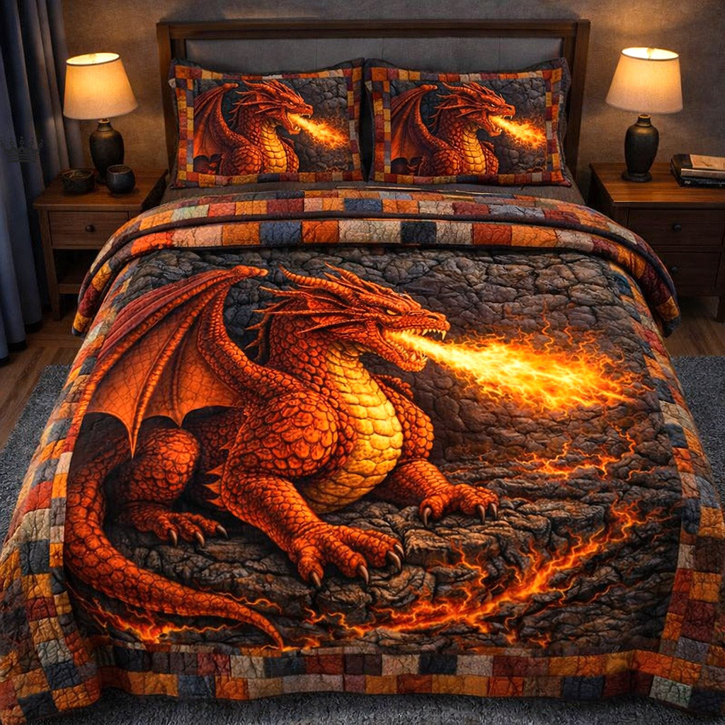 Dragon Charm 3-Piece Quilted Bedding Set GFTOTP17587