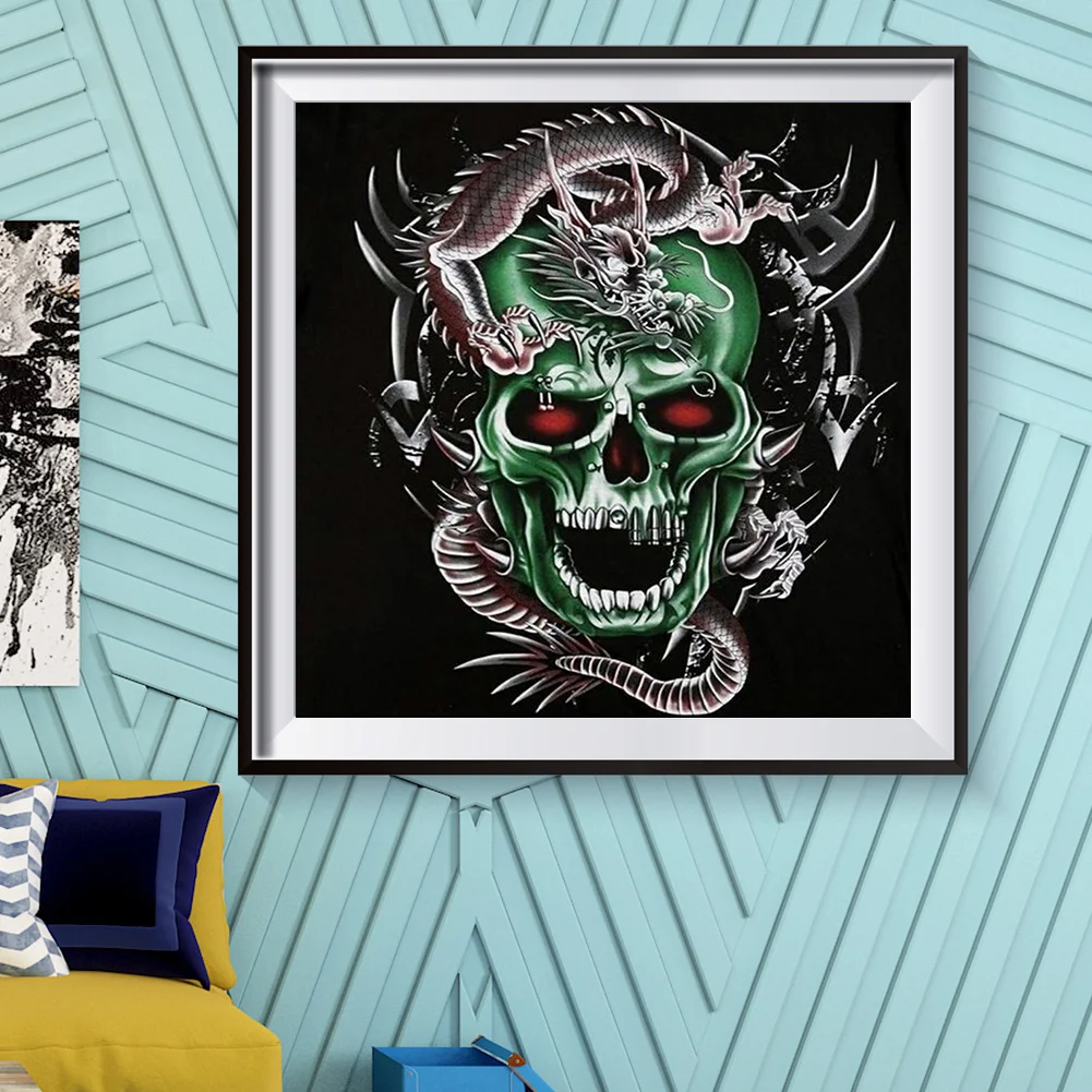 5D DIY Diamond Painting Skull Dragon Full Square Drill Mosaic Picture Craft
