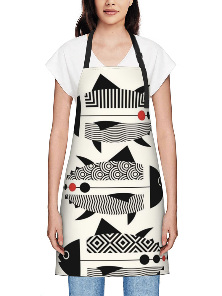 Comstylish Japanese Sardine Print Apron