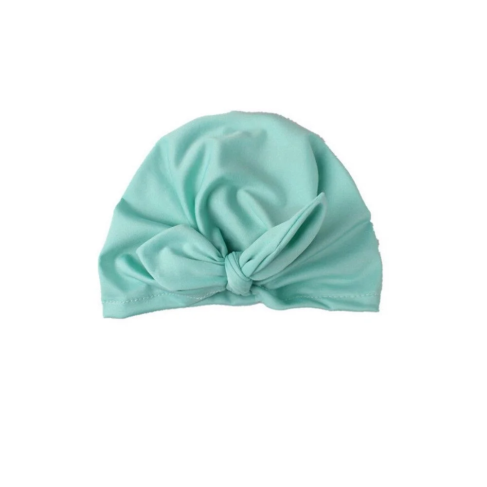 2019 Brand New Newborn Toddler Kids Baby Boy Girl Turban Cotton Bowknot Candy Color Solid Warm Beanie Hat Hospital Winter Cap