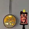 Lumi&egrave;re LED creuse ronde en bois d'Halloween