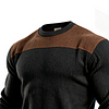 Black and Brown Ribbed Crew Neck Sweater by Inlyline