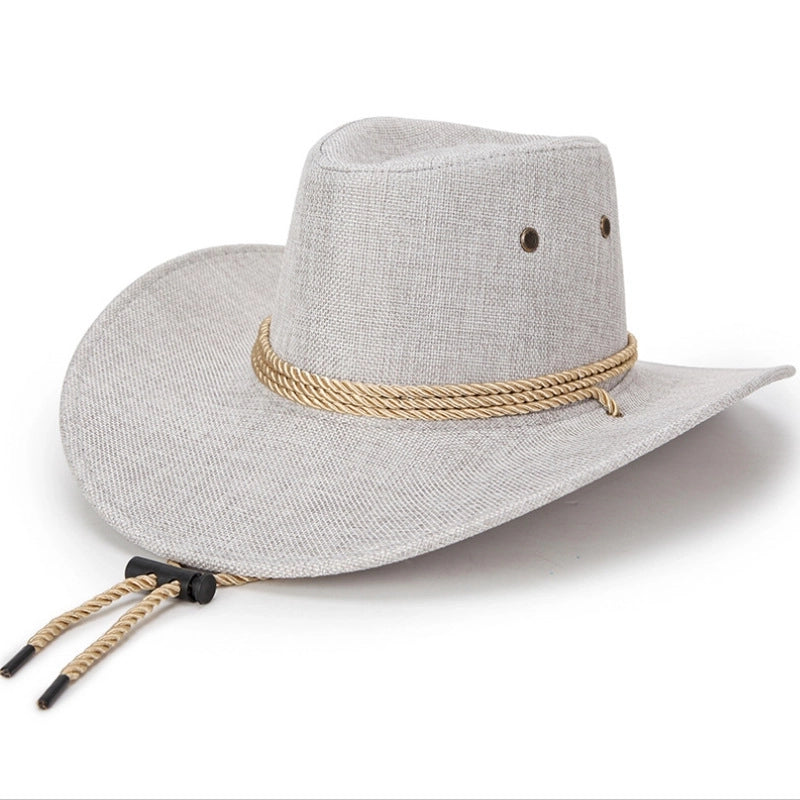 Western Denim Hat Men’s Double-sided Suede Large Brim Sun Hat Women’s Riding Hat Grassland United States