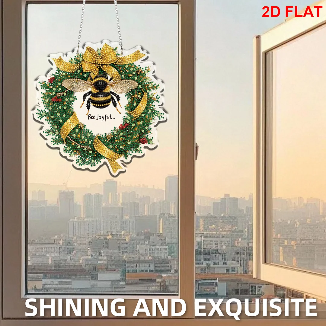 Bee 2D/Flat DIY Acrylic Special Shape Hanging Diamond Art Kits Wall Door Decor