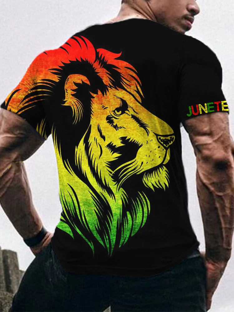 Men's Juneteenth Rasta Lion Head T Shirt