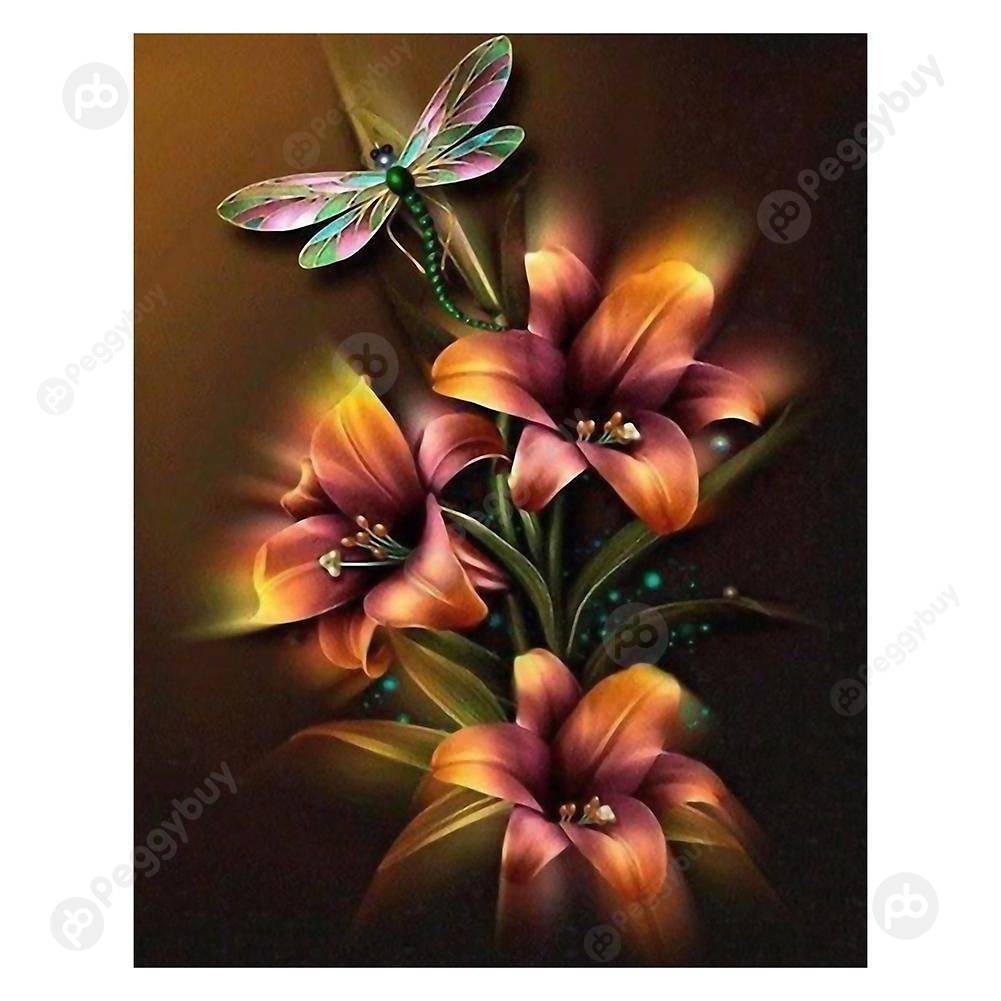 

30*40CM Round Drill Diamond Painting-Blooming Flowers, 501 Original