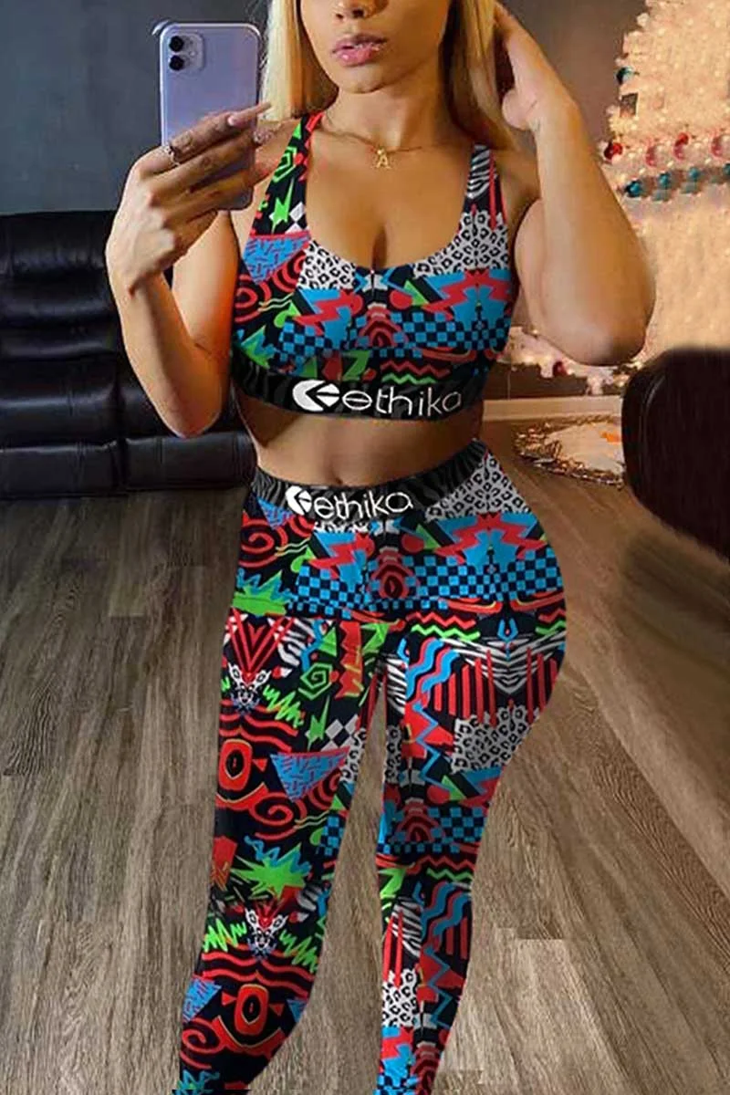 Fashion Casual Letter Print Two Piece