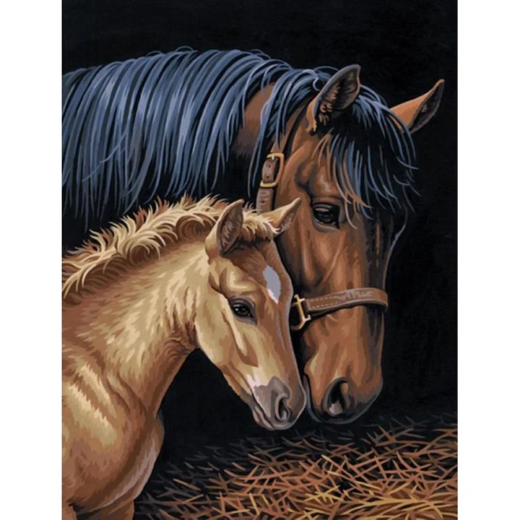 Horse 30X40Cm(Canvas) Full Round Drill Diamond Painting gbfke