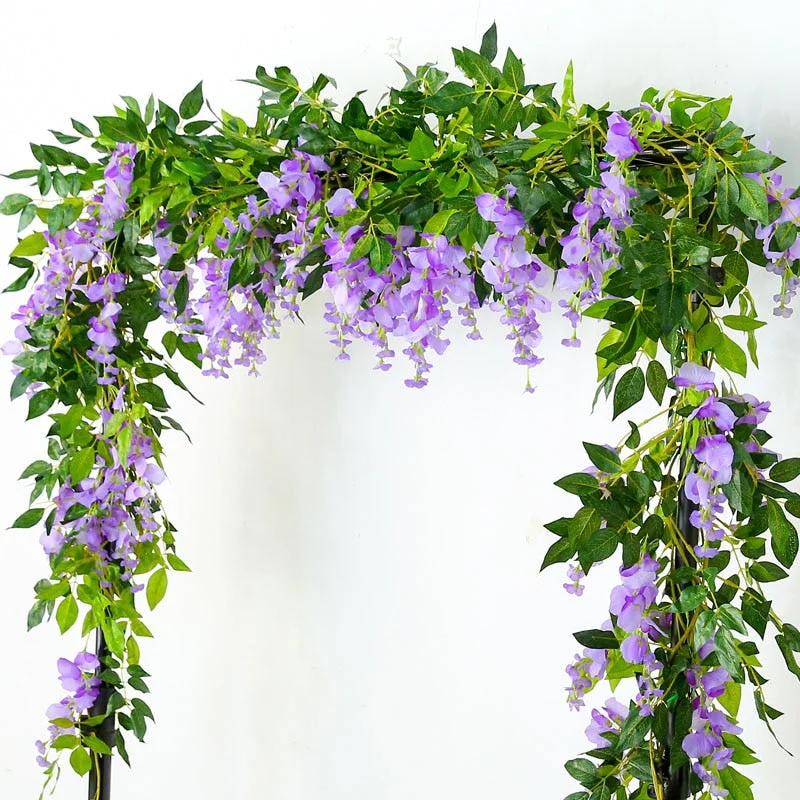 Diy Artificial Flowers Vine Garland Wisteria Silk Artificial Rattan