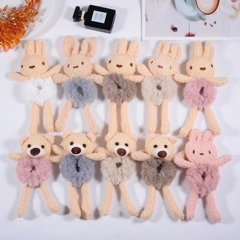 Cartoon Style Bear Plush Hair Tie