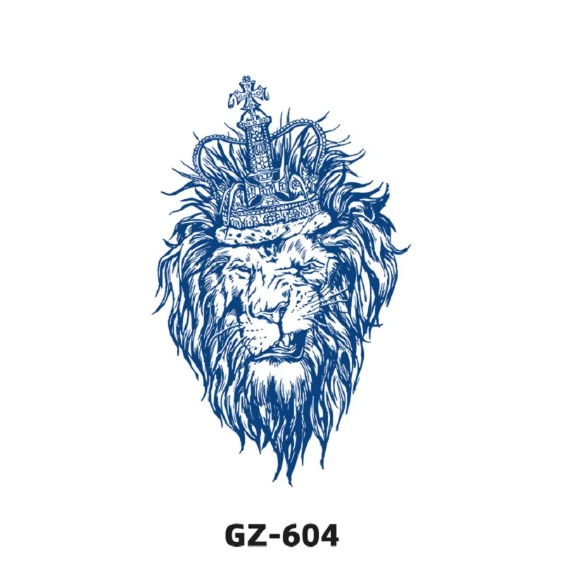 Sdrawing 2022 New Punk Trend Temporary Tattoo Lion Tiger Animal Pattern Juice Tattoo Waterproof Lasting Hot Girl Y2k Fake Tattoo