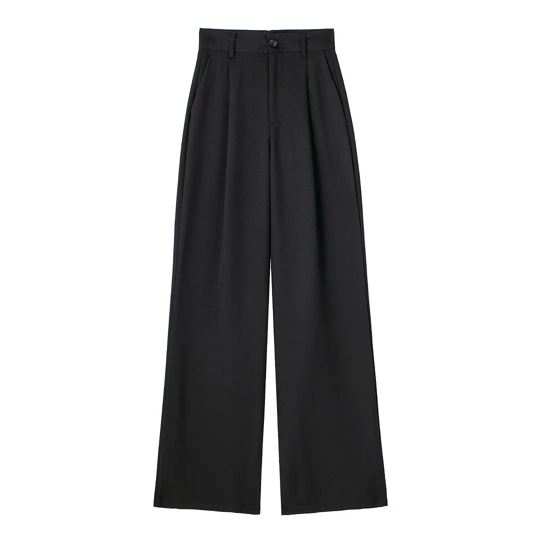 Nigikala Nigikala And Autumn 2025 New Women's Front Folded High-Waisted Trousers Casual Trousers Women A67231