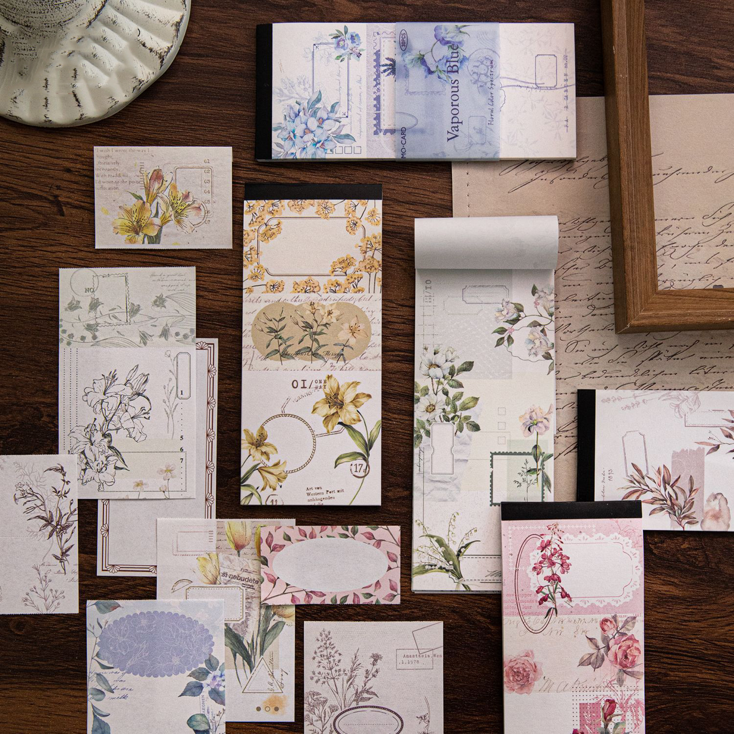 메모 패드 - 플로럴 크로마토그래피 시리즈 빈티지 플랜트 플라워