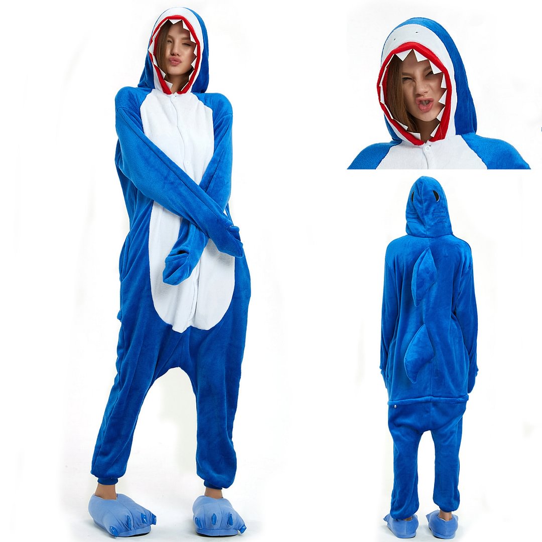Shark Unicorn Adult Kigurumi Onesie Pajamas Animal Sleepwear-Pajamasbuy