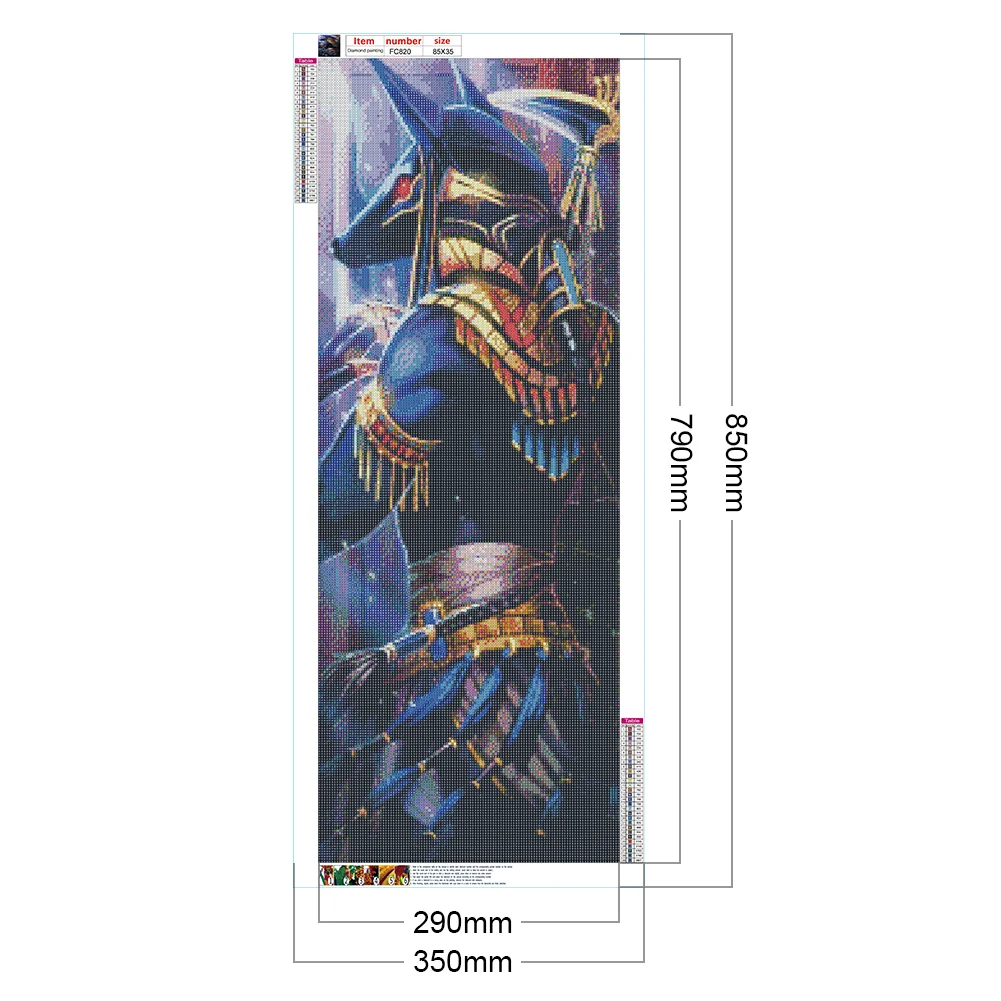 Full Square Diamond Painting 35*85cm - Donkey-Headed Warrior