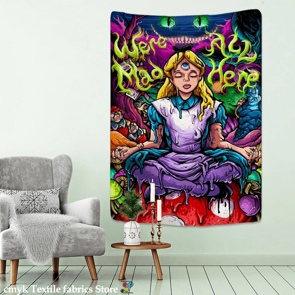 Anime Girl Tapestry Wall Hanging Magic Science Fiction Bohemian Hippie TAPIZ Room Dormitory Art Home Decor