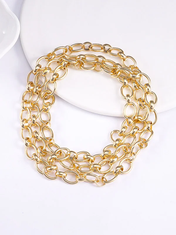 Solid Color Chains Necklaces Accessories
