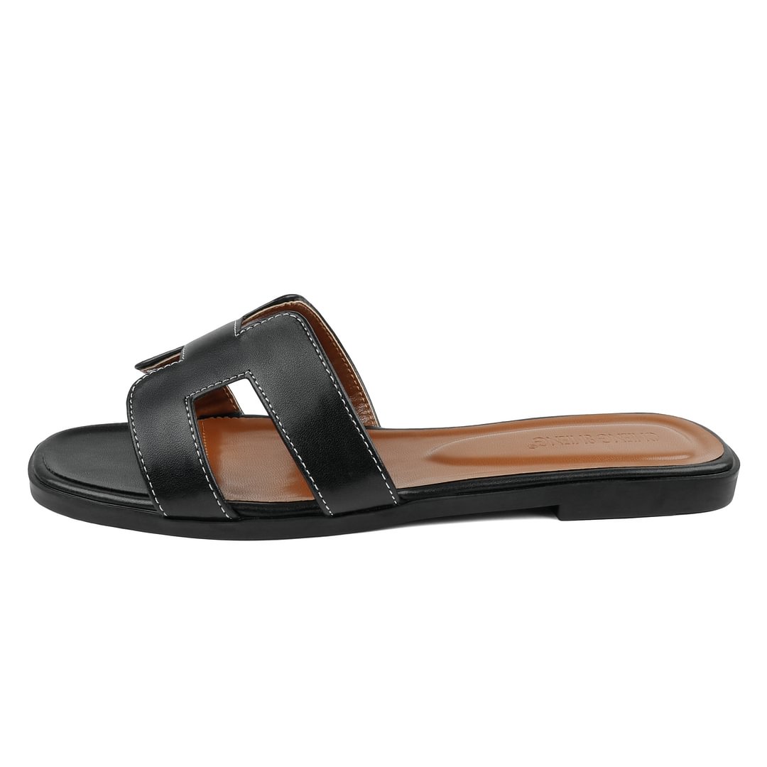 Women's Flat Sandals Classic Slippers Summer Outdoor Slide Sandals H-Band Shoes-MERUMOTE