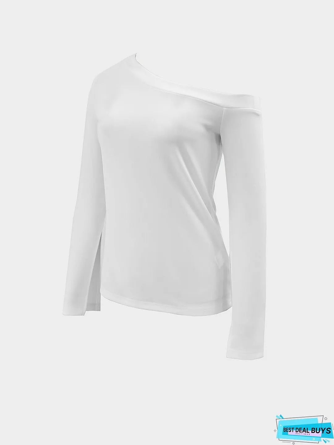 Cold Shoulder Slit Cuff T-Shirt, Casual Long Sleeve Top For Spring & Fall, Women's Clothing