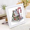 5D DIY Partial Special Shaped Drill Diamond Painting Xmas Candy House Kit With Frame Kit 18x18cm
