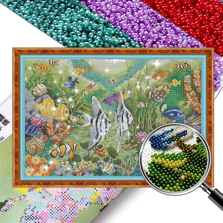 Scenery - 9CT Bead Embroidery Cross Stitch(Partial Embroidery)