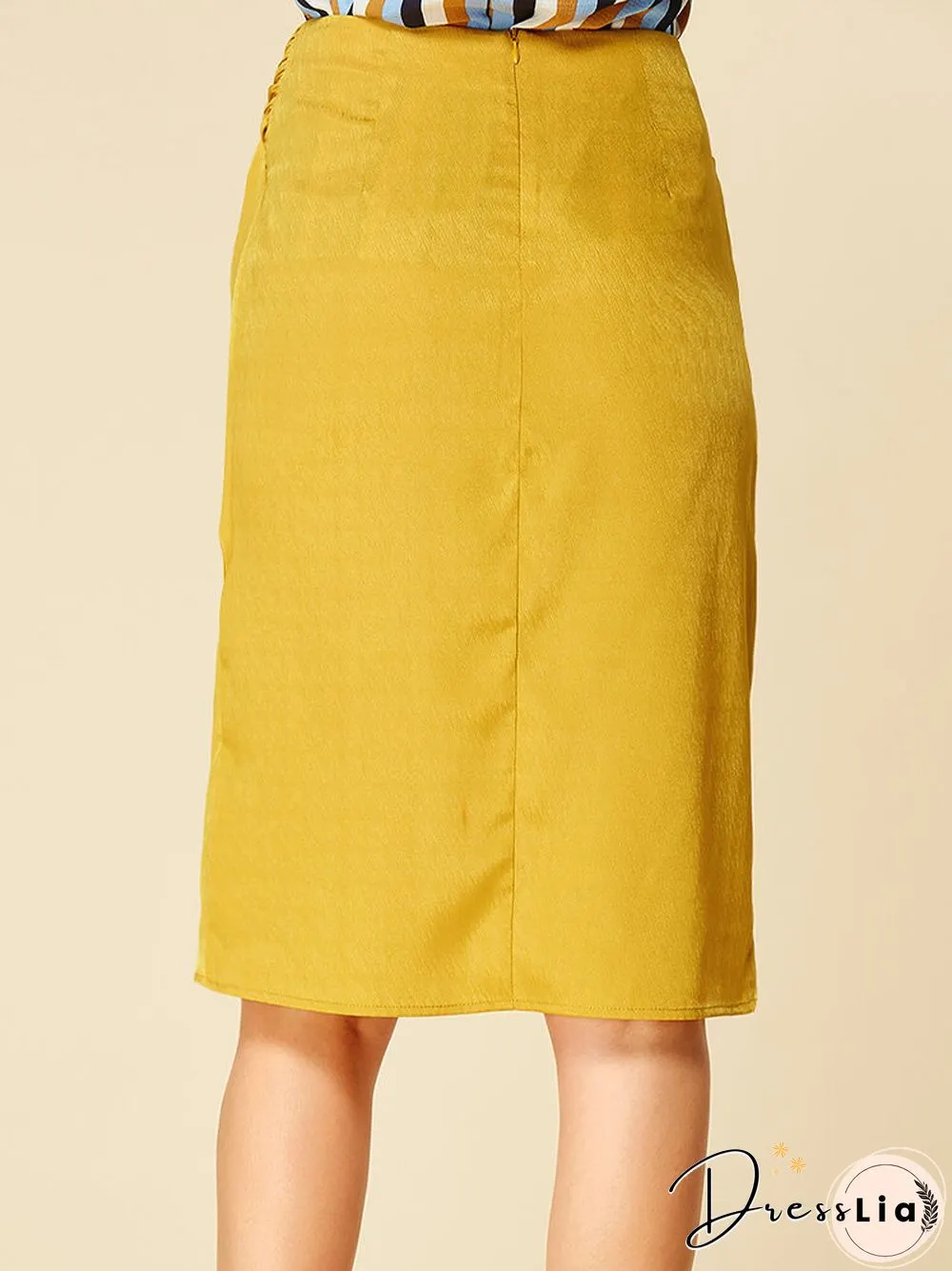 Solid Color Asymmetrical Knotted Casual Skirt for Women