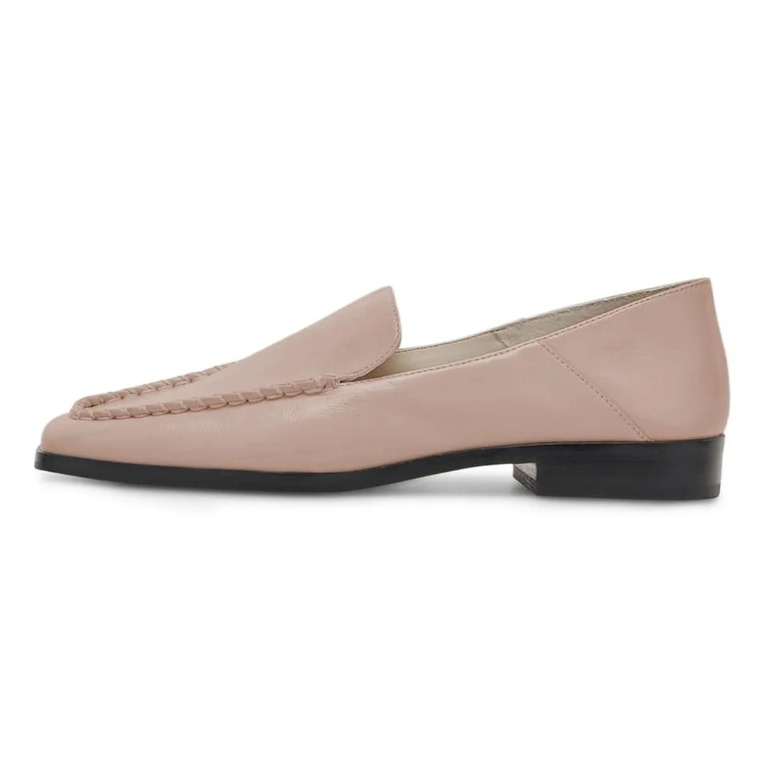Casual Blush Pink Flat Slip-On Square Toe Loafer Shoes Women