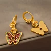 Exotic Butterfly Fireworks Golden Earrings