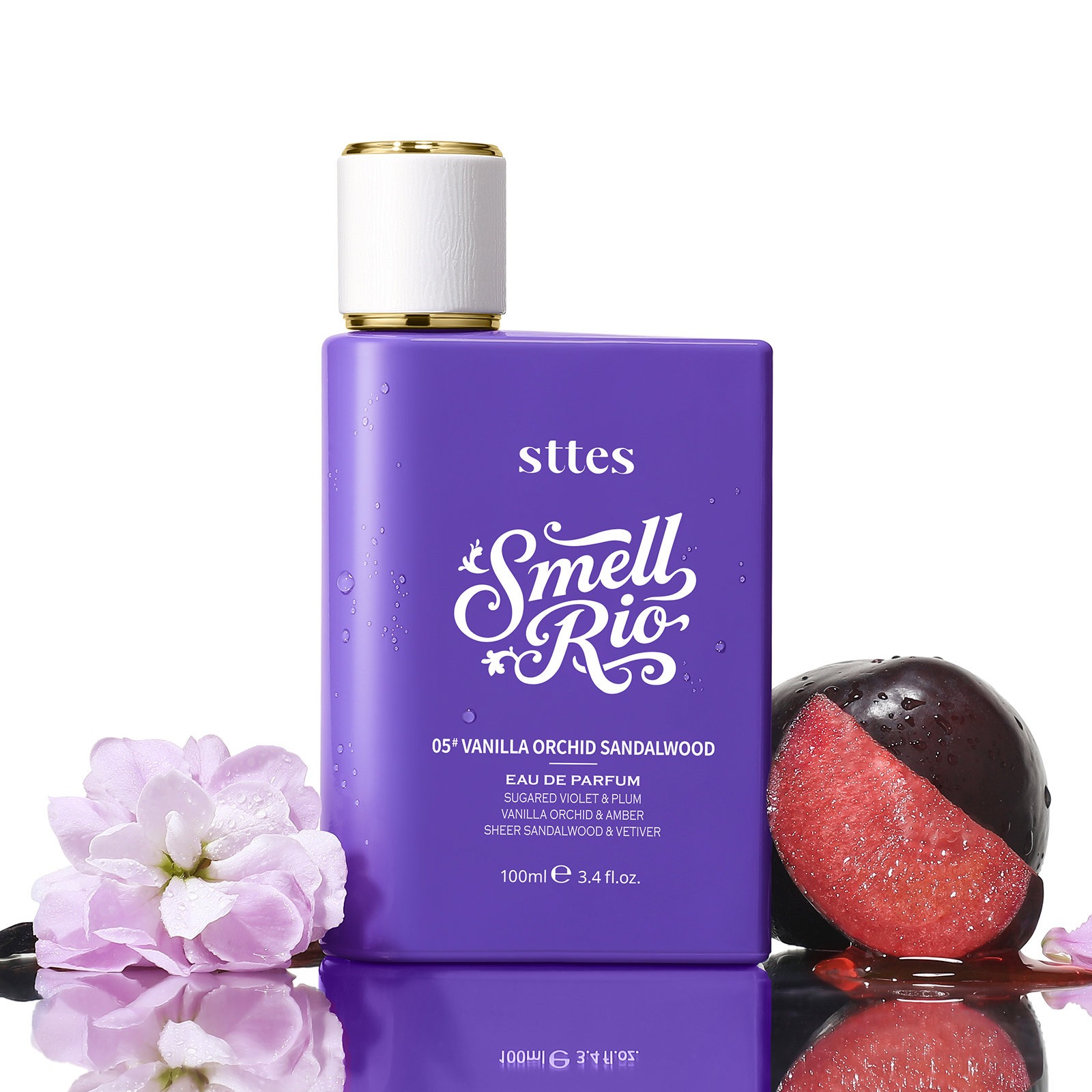 Sttes Perfume 05# (Vanilla Orchid Sandalwood) - Eau De Parfum, 100ml/3.4 fl.oz, Purple, Sugared Violet & Plum, Amber & Vetiver Notes
