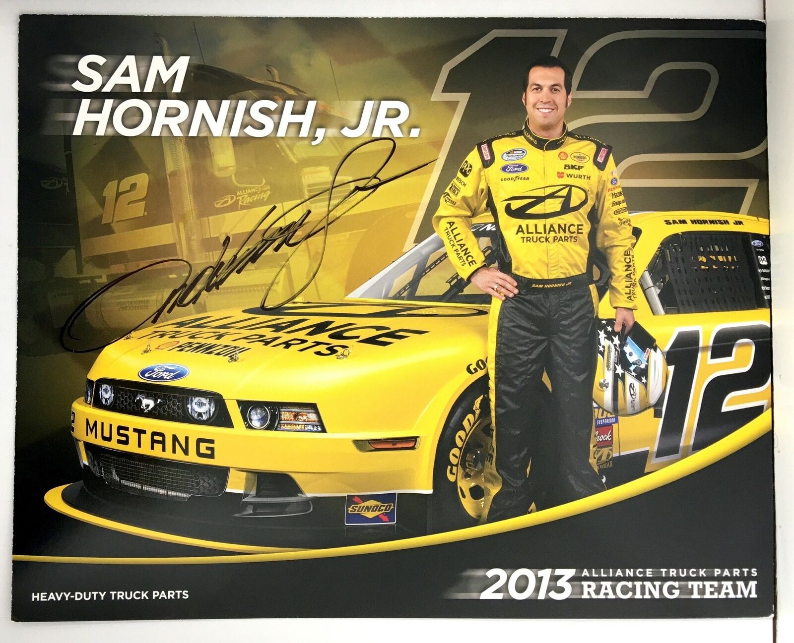 Sam Hornish Jr. Signed 8x10 Photo Poster painting Promo Hero Card Postcard NASCAR  SHIP Auto