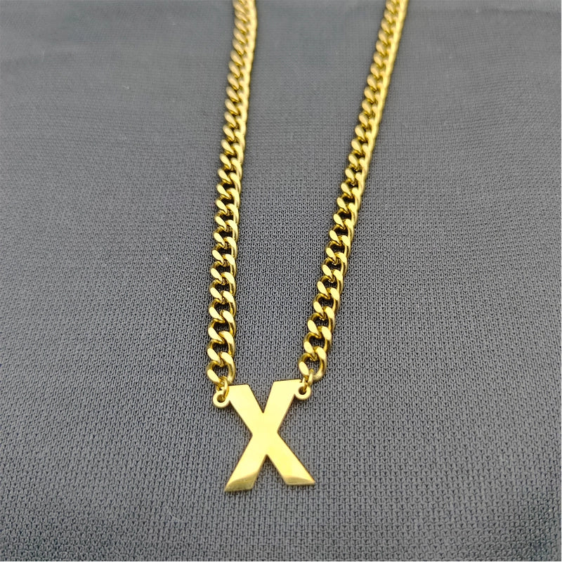 Minimalist Classic Style Letter 304 Stainless Steel Hollow Out Men’s Pendant Necklace
