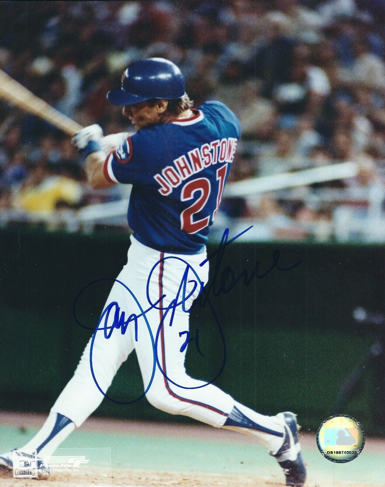 Signed 8x10 JAY JOHNSTONE Chicago Cubs Autographed Photo Poster painting - COA