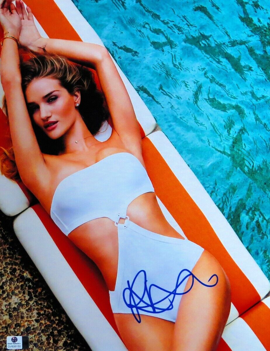 Rosie Huntington-Whiteley Autographed 11X14 Photo Poster painting Sexy White Swimsuit GV806150