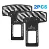 2Pcs Car Seat Belt Clip Metal Seat Belt Buckle Insert Plug (Black White Grid)