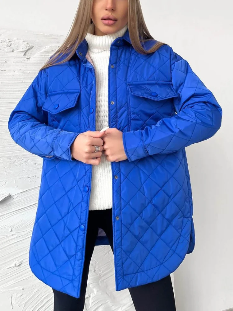 Coat Women Winter Jacket New Long Cotton Padded Loose Warm Coat Streetwear Jackets Woman Clothes Coats Oversize Jacket Tops