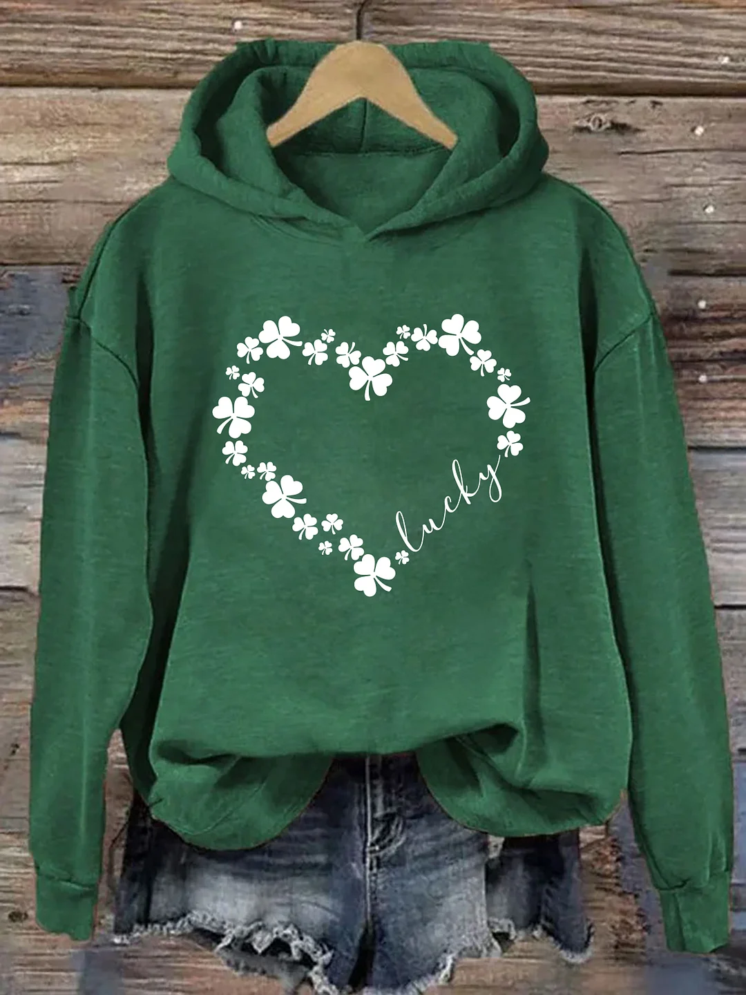 Heart Shamrock St Patrick's Day Hoodie
