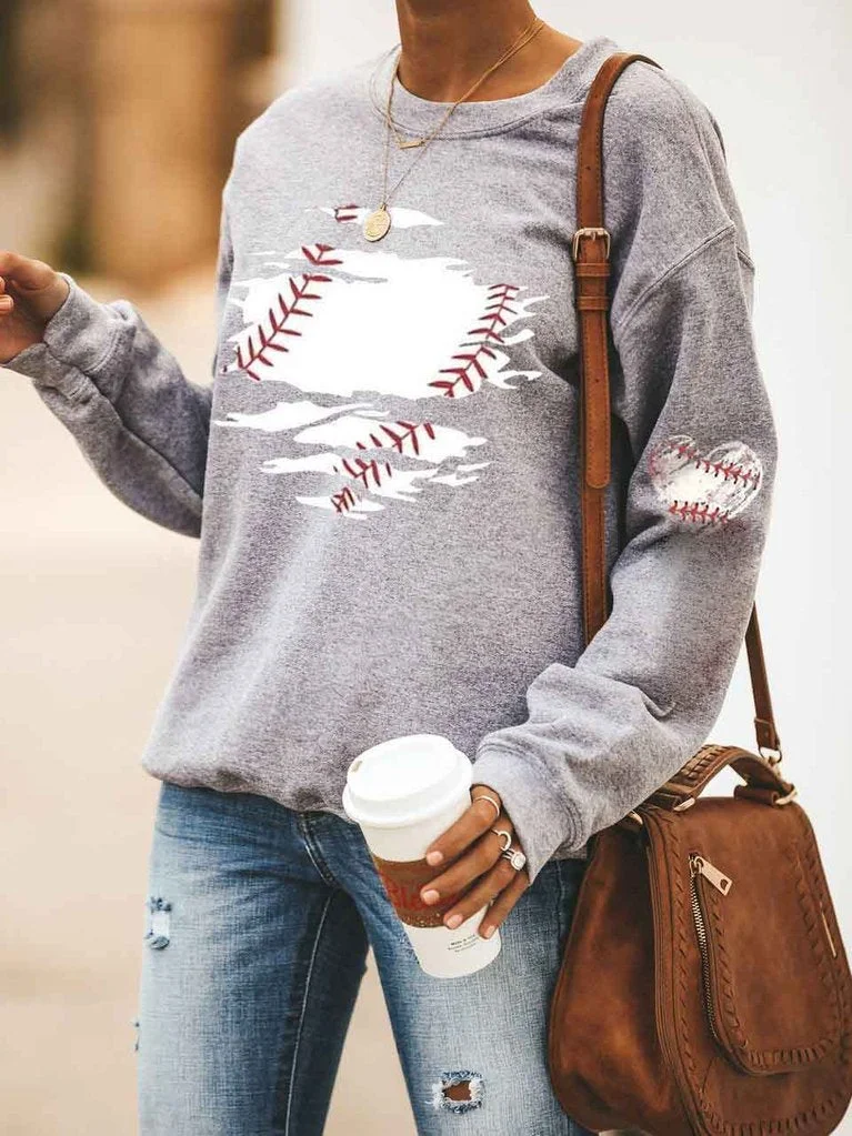 Baseball Printed Sweatshirt