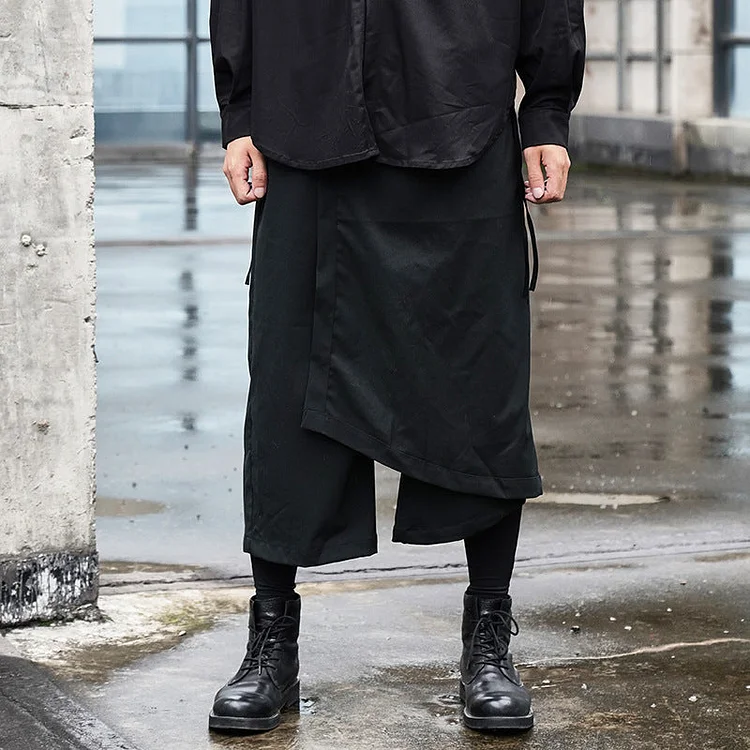 Dawfashion Techwear Streetwear-New Japanese Darkwear Series Cropped Casual Pants-Streetfashion-Darkwear-Techwear