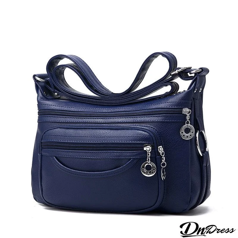 Casual Plain Handle Bag  Roomy Multiple Pockets Bag Ladies Crossbody Purse