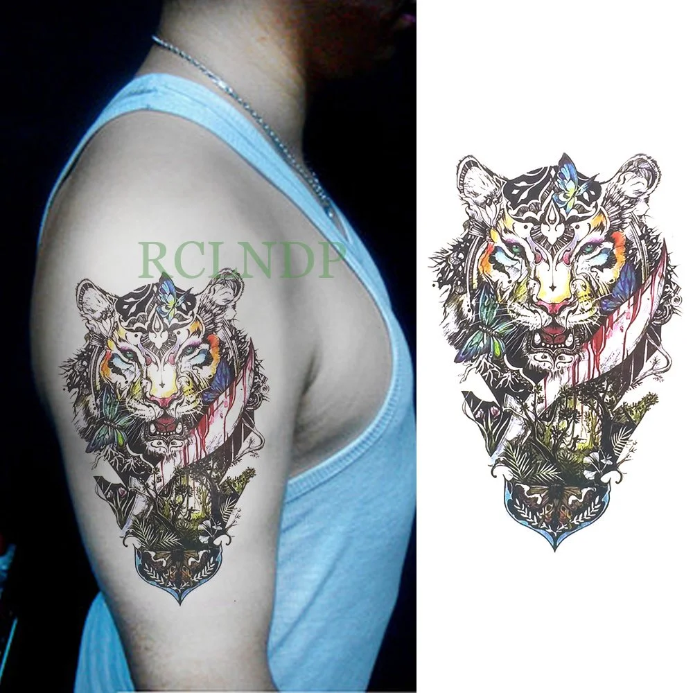 Waterproof Temporary Tattoo Stickers on Body Tribal Totem Fake Tatto Flash Tatoo Back Leg Arm belly big size for Women Men girl