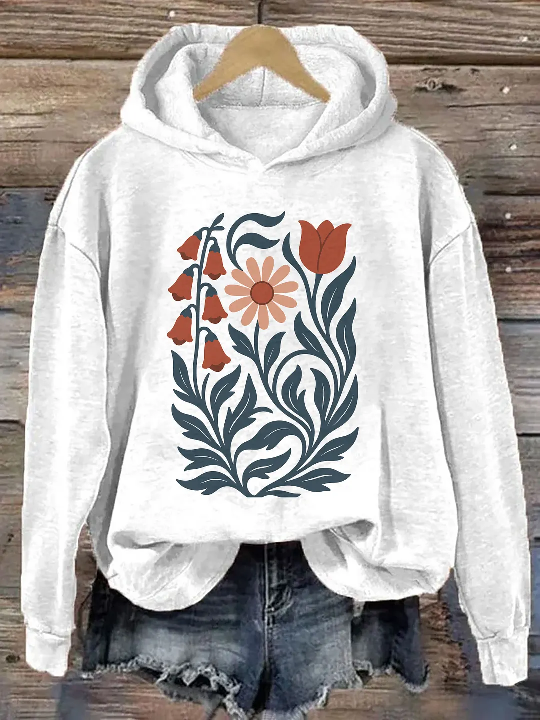 Foxglove Daisy Tulip Hoodie