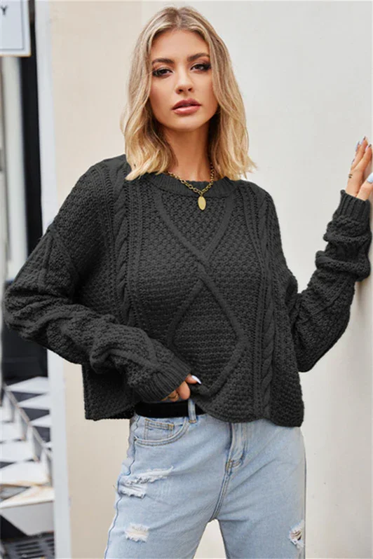 Button Loose Chunky Needle Sweater