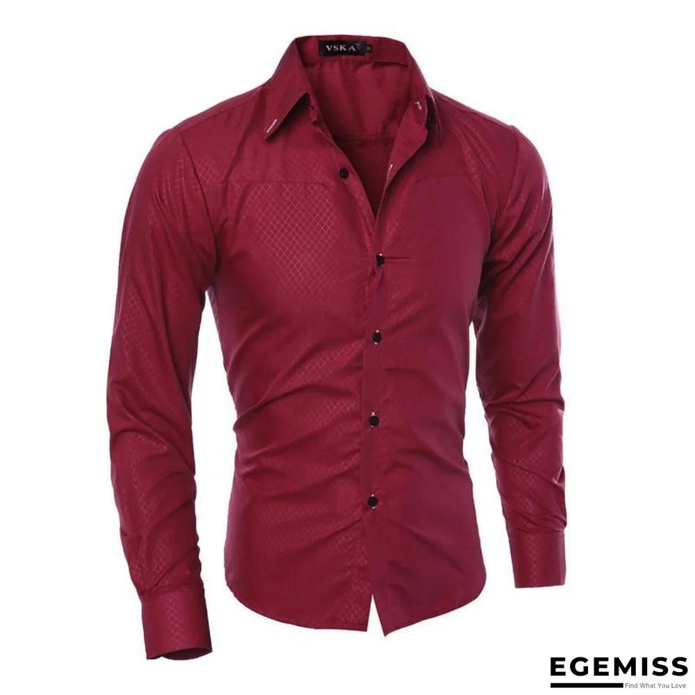 Brand Design Men Fashion Cotton Solid Long Sleeve Shirt | EGEMISS