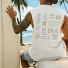 Men's Retro Casual Summer Surf Print Tank Top by Inlyline