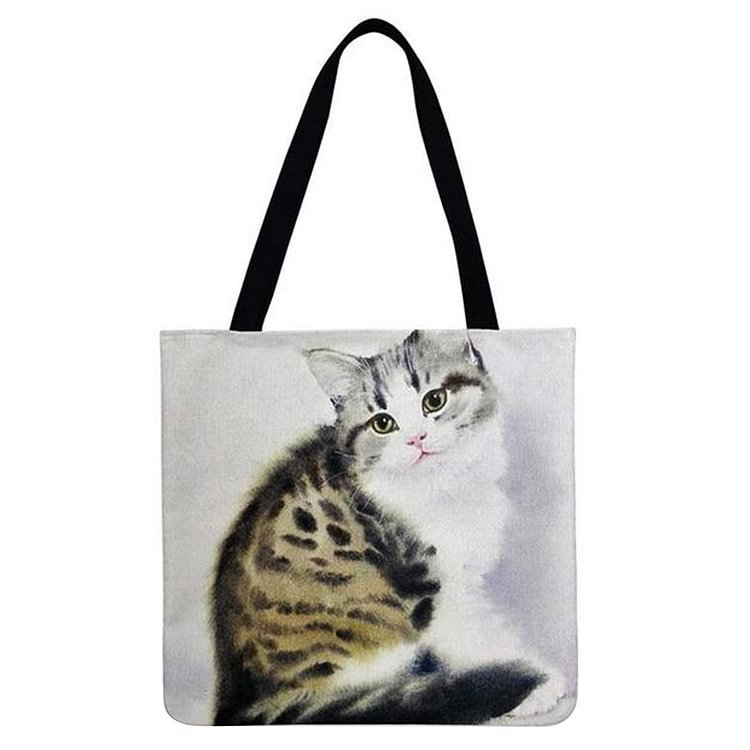 Lively Kitten - Linen Tote Bag
