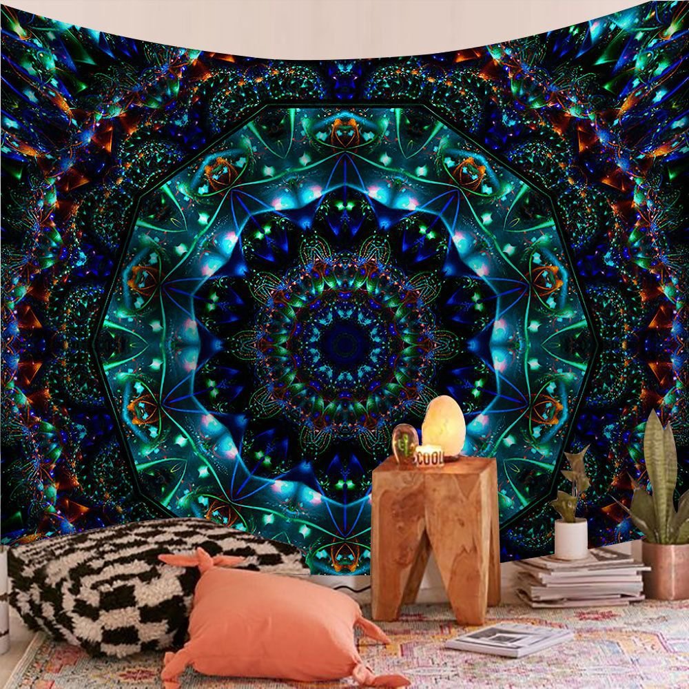 Indian Mandala Wall Hanging Tapestry Bohemian Sandy Beach Throw Rug Blanket Camping Tent Sleeping Pad Tapestries 95x73cm