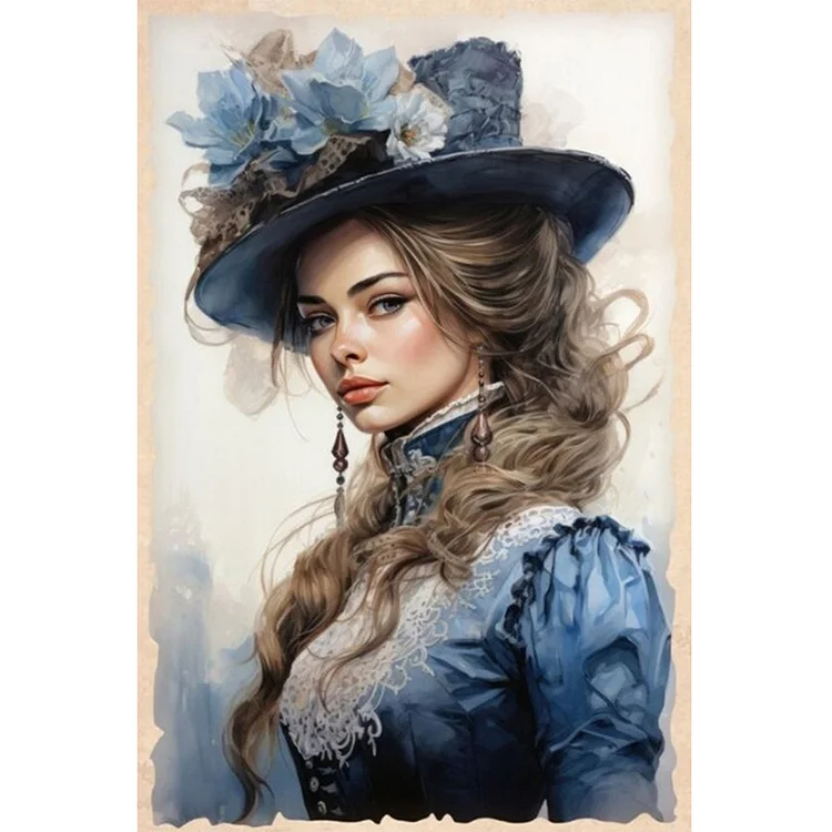 Lady 40*60CM (Canvas) Full Round Drill Diamond Painting gbfke