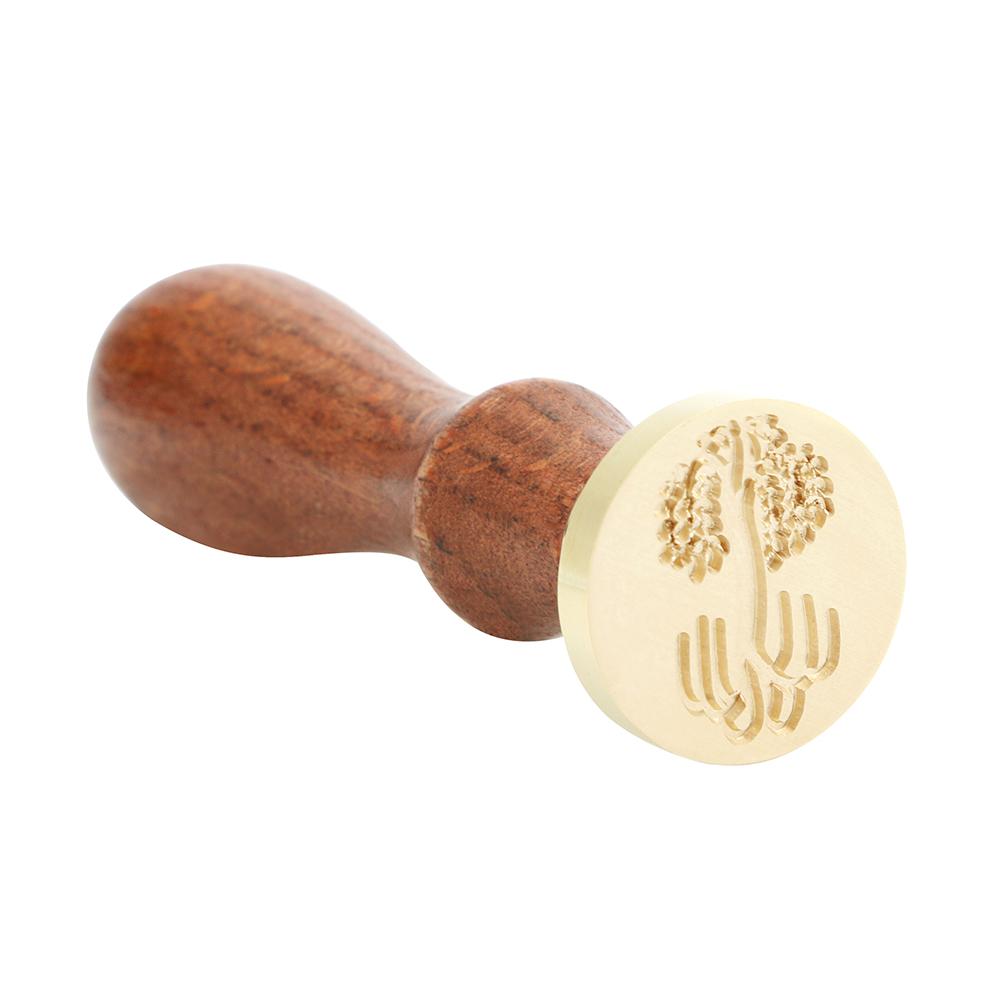 

Antique Plant Tree Wood Handle Metal Sealing Wax Stamps Card Decor (C001, 501 Original