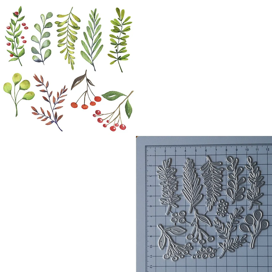Flower Grass Set Paper Cut Metal Craft Dies Card Making Stencils Diy Manual Scrapbooking New Embossing Dies 2021